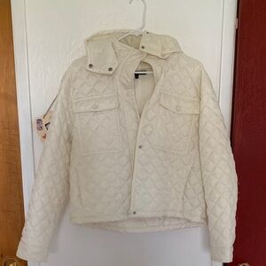 Women's Cream Quilted Jacket